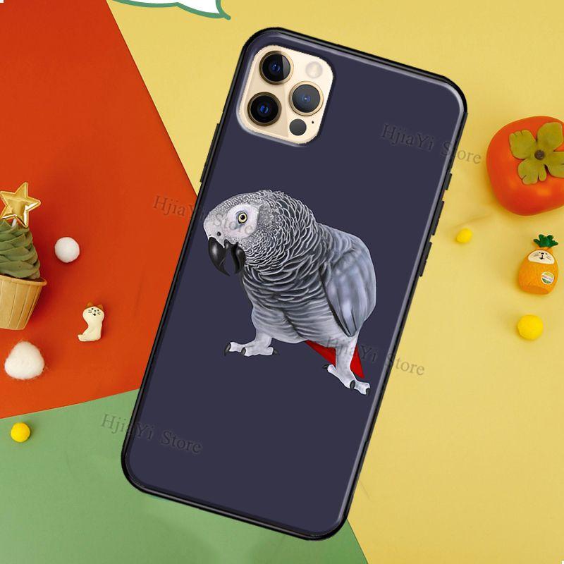 Мягкий чехол из ТПУ с изображением серого африканского попугая для iPhone 13 12 Mini 11 14 Pro Max XS 6S 7 8 Plus 5S SE 2020 X XR