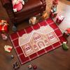 Gingerbread House Christmas Rug Gingerbread Welcome Door Mat Christmas Non Slip Entrance Rug for Indoor Outdoor Bathroom Kitchen Decor