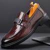 Мужская британская обувь Мягкая подошва Противоскользящая Универсальная для улицы и офиса Мужская деловая повседневная обувь Классическая коричневая обувь на плоской подошве