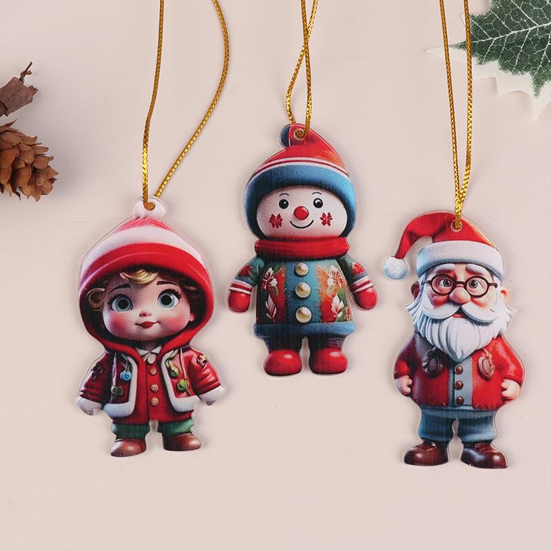 1 шт. 2D акриловый мультяшный рождественский снеговик для дома, сада, рождественской елки, праздничные украшения, принадлежности для рождественского украшения