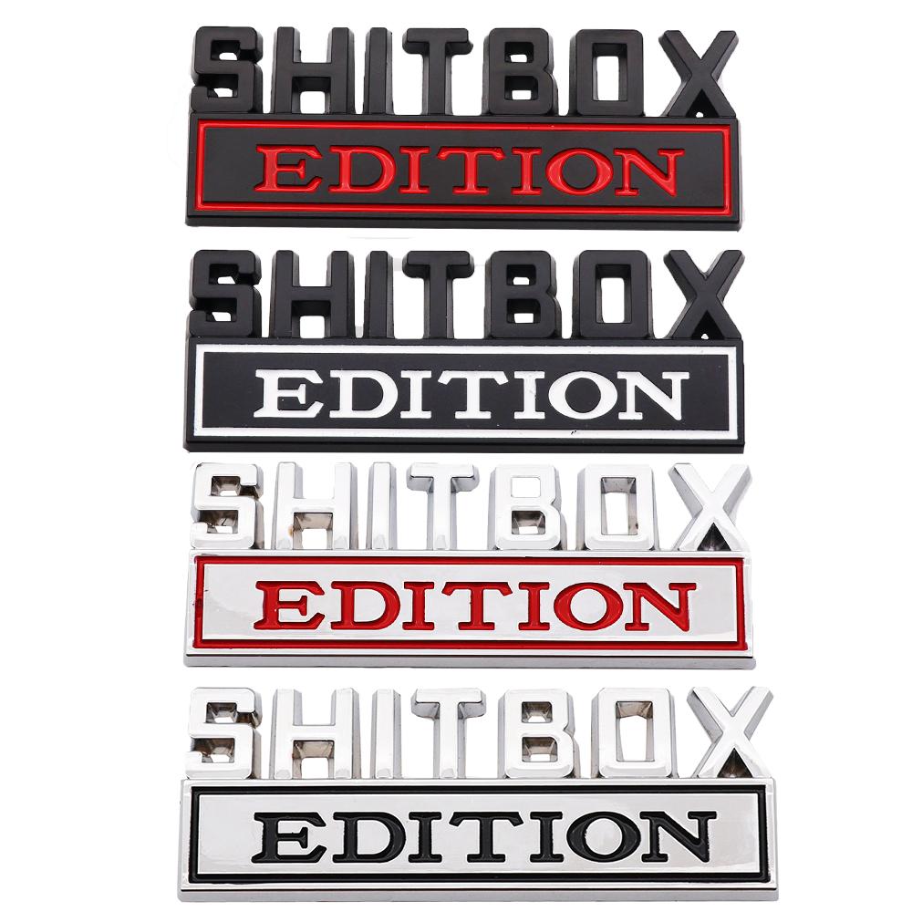 3D Zinc Alloy Emblem SHITBOX EDITION Badge Car Tail Side Sticker Accessories for Jeep, Dodge, Chrysler and Trucks. ALU1