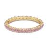 Pink CZ Full Eternity Women Wedding Ring  -925 Sterling Silver Gold Vermeil