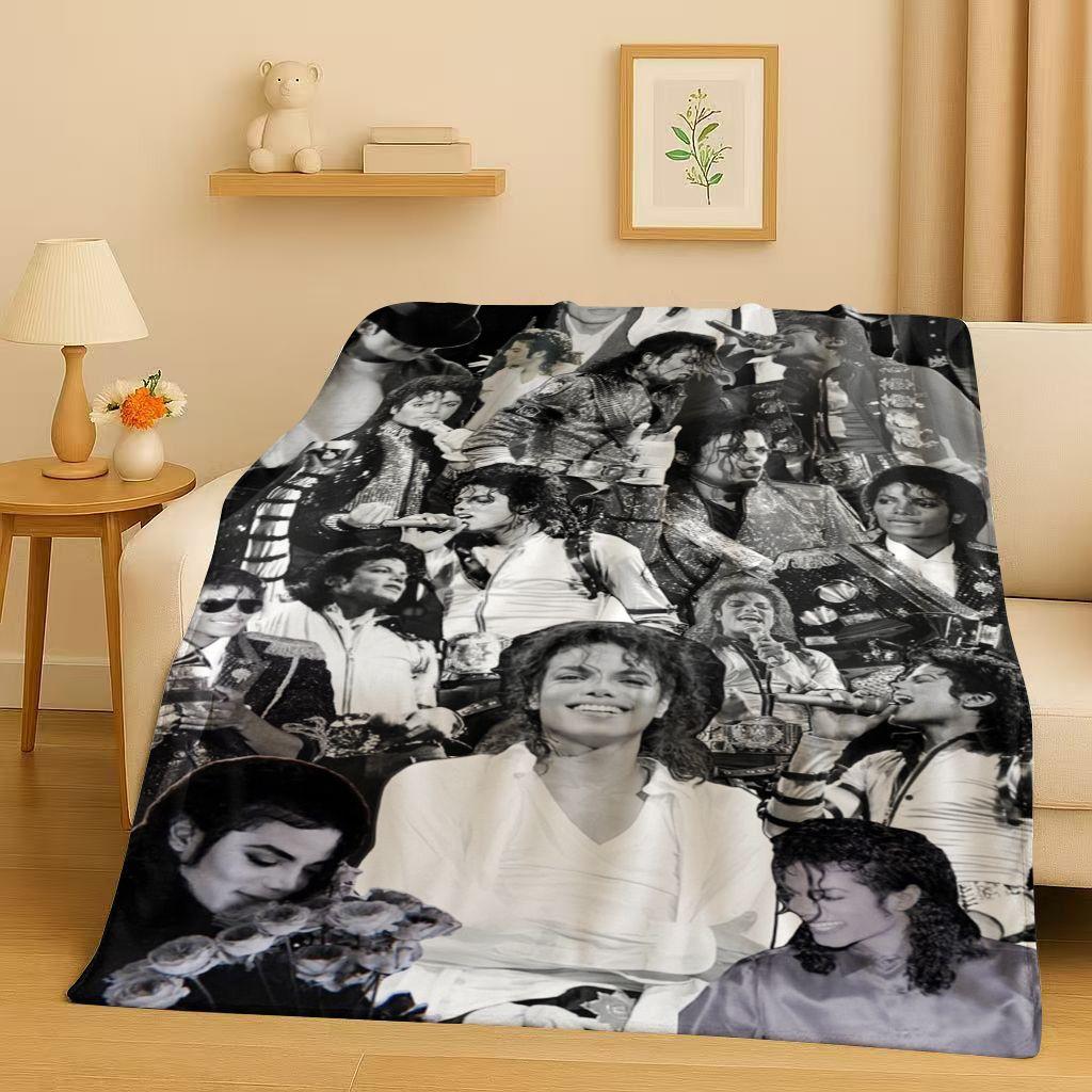 3D Retro Michael JacksonKing of Pop MJ Flannel Blanket,Ultra Soft Plush Throw for Home Bedroom Bed Sofa Cover Office Picnic Kids