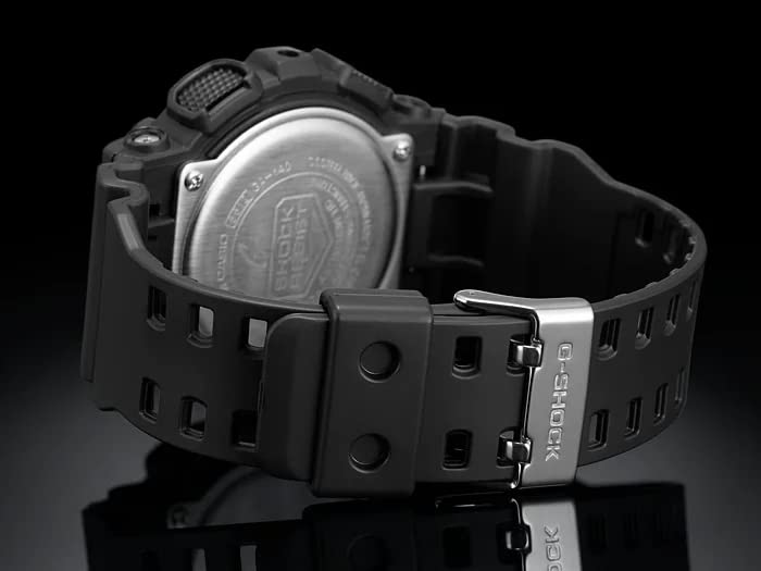 Casio G-Shock GA-140-1A4 Аналогово-цифровые часы, Ударопрочные, Водонепроницаемость 200 м, Черно-красные, Мужские наручные часы