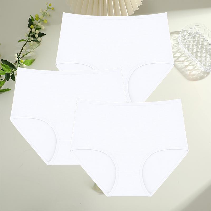 FINETOO 3 шт. Женские трусики с высокой талией, бесшовное нижнее белье из хлопка, женское дышащее сексуальное нижнее белье S-XXL, удобные трусы