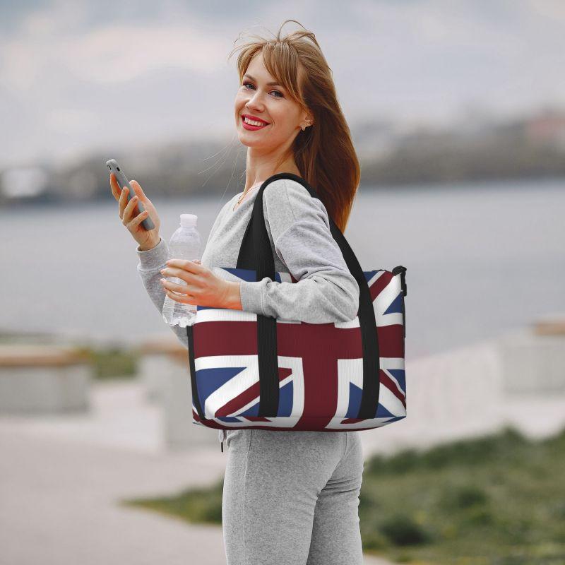 Сумка-даффл с флагом Union Jack, дорожная, портативная, водонепроницаемая, для выходных и ночевки, унисекс, легкая, ручная кладь