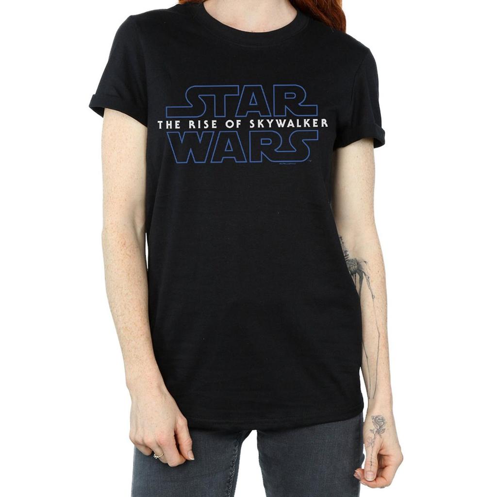 Star Wars The Rise Of Skywalker Womens/Ladies  Logo Cotton Boyfriend T-Shirt