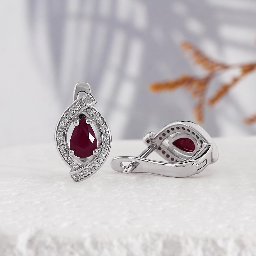 Серьги из стерлингового серебра 925 пробы с натуральным темным лонгридо грушевидной формы 4*6 мм, наполненным рубином, изысканные ювелирные изделия для женщин, подарок на годовщину и день рождения