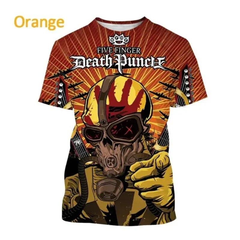 Новая футболка в стиле поп-метал с 3D принтом Five Fingers Death Punch, модная мужская одежда в стиле хип-хоп, Harajuku, унисекс, футболка большого размера, топы