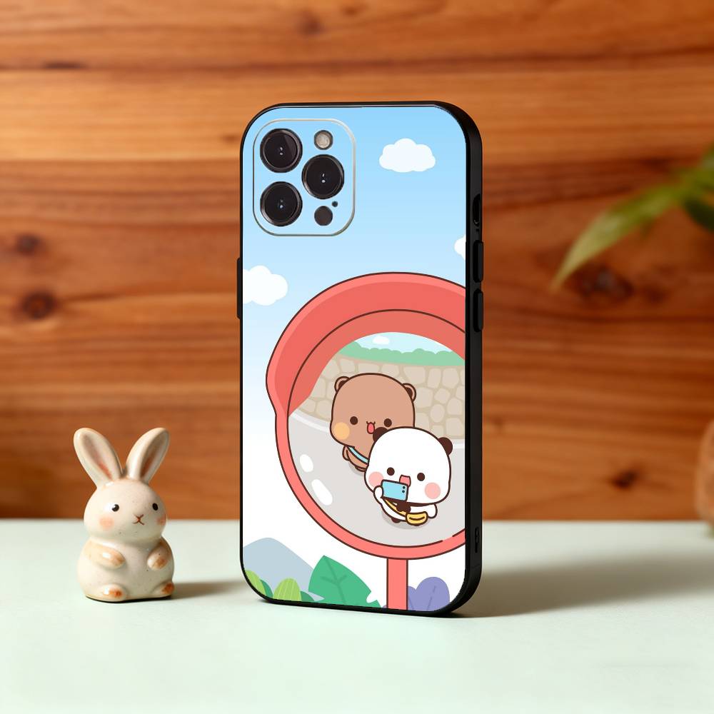 Милый Чехол Для Телефона B-BuBu D-DuDu Для iPhone17,16,15,14,13,12Plus,Pro Max,XS,5G Мягкий Силиконовый Черный Чехол