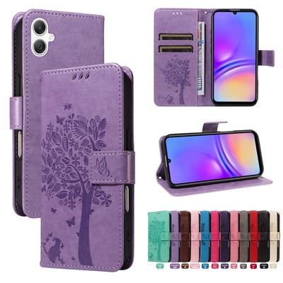 Кожаный чехол-бумажник с тиснением для Samsung Galaxy A57 A37 A17 A07 A56 A36 A26 A16 A06 A55 A35 A25 A15 A05 Обложка Fundas