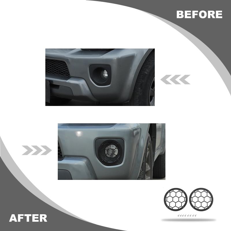 Накладка на переднюю противотуманную фару автомобиля, украшение для защиты противотуманных фар для Suzuki Jimny 2019-2023, металлические аксессуары, 2 шт.(черный)