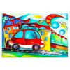 Canvas Print Colourful City Red Car