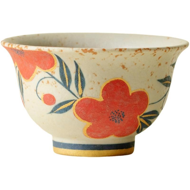 Карамельная глазурь Расписанная вручную чашка для чая с цветком персика Ручная работа Чайная пиала Кружка Для дегустации чая Личная чашка Чашка для чая Мастерские чашки Чайная посуда