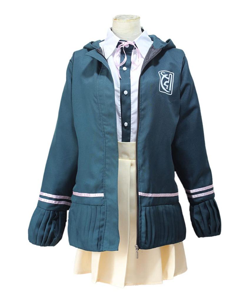 Chiaki Nanami Cosplay Costume Set from Super Danganronpa with Wig for Halloween [Milky Time] (XL)