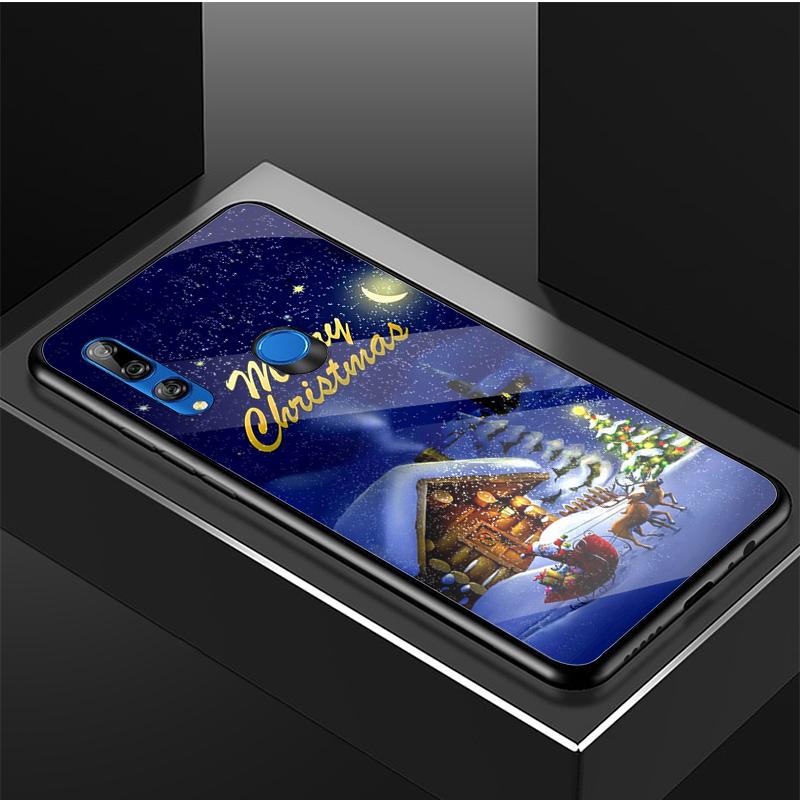 Чехол из закаленного стекла с Рождеством для Huawei Honor 8X9 10i 20i 20Lite 20Pro 30 Pro