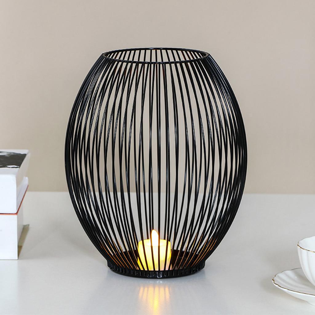 Простой металлический подсвечник, украшение, железная клетка, подсвечник, украшение для дома, свадьбы, столешницы, черный L