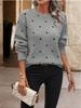 European & American Women's Polka Dot Round Neck Long Sleeve Sweater