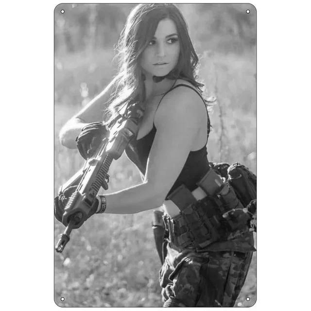 Винтажные металлические жестяные таблички с пинап-девушками Ретро военные плакаты Железный настенный декор для мужской пещеры, дома, кафе, сада, клуба, бара Уника