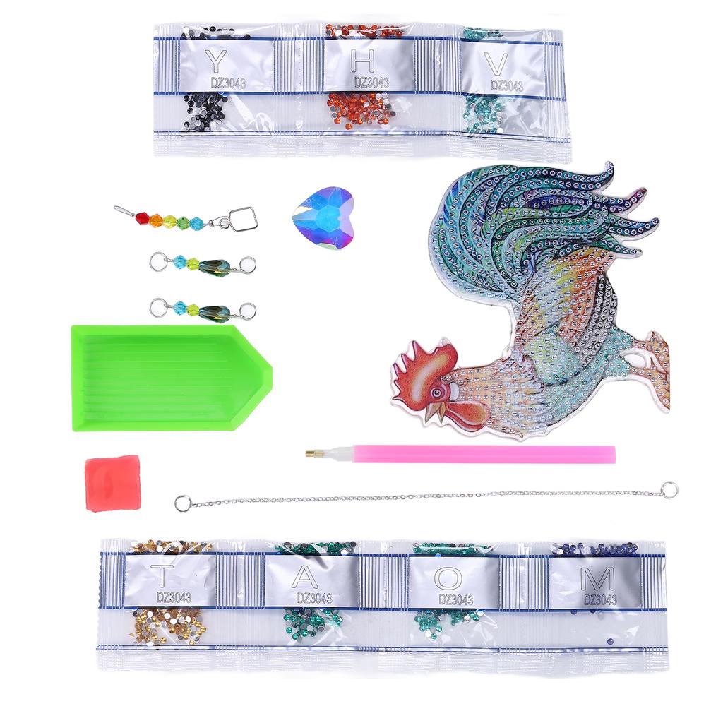 Rhinestone Painting DIY Production Fine Workmanship Rooster Pattern Rhinestone Art Painting