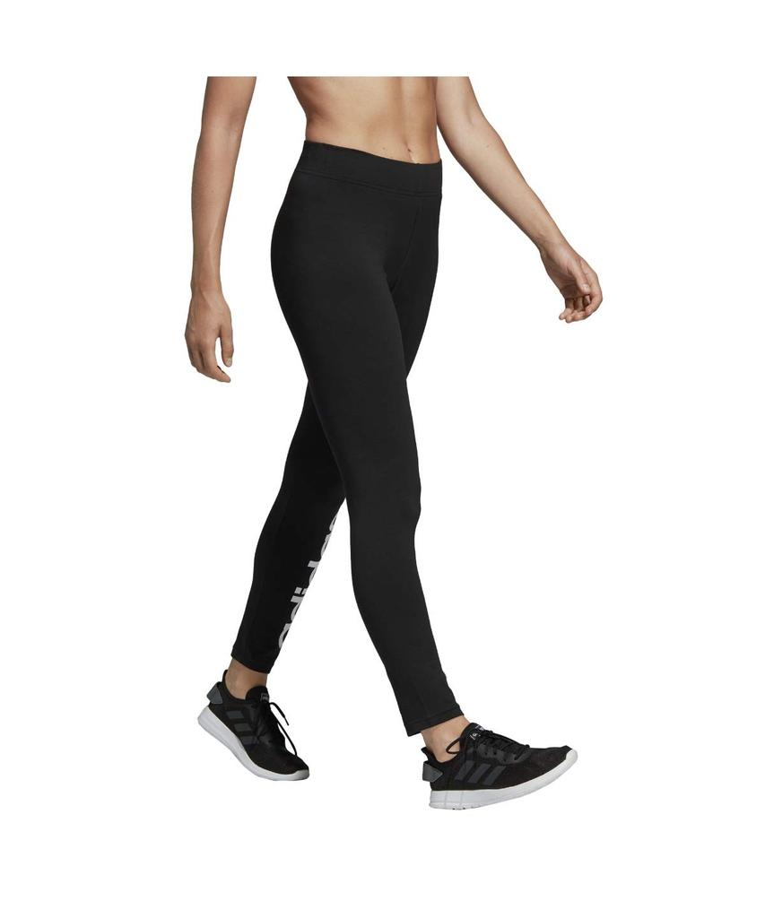 adidas Women's Double Linear Logo Tights (FRU81), Black/White (DP2386), Size J/M (Japan Size M)