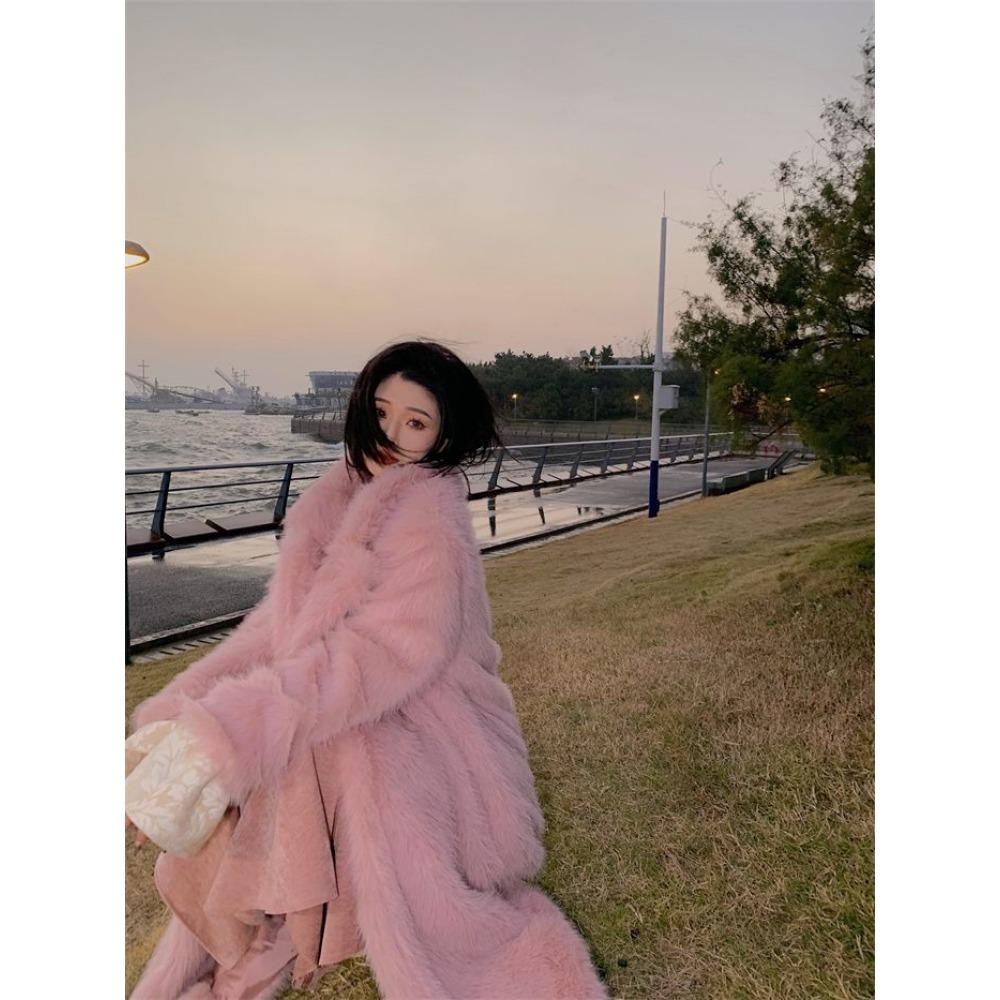 Модное женское пальто удлиненной версии с меховым воротником, выше колена, новое осенне-зимнее, в студенческом стиле, теплое стеганое пальто