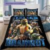 Итальянская Brainrotk Bombardino Tralero Tralala Юмористический и Странный Узор Животных Пододеяльник и Наволочки, 1 Пододеяльник с 2 Наволочками, Без Наполнителя