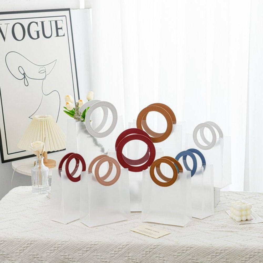 5 шт. Пластиковая хозяйственная сумка-тоут с ручкой, подарочный пакет для упаковки, пакет для упаковки конфет и ювелирных изделий