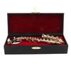 Miniature Alto Saxophone Replica with Stand and Case Mini Sax Musical Instrument Dollhouse Model