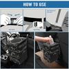 Gothic Witchy Skull Floral Car Trash Can with Lid Collapsible Reusable Waterproof Car Garage Bag,Automotive Garbage Can,Car Accessories Interior Car