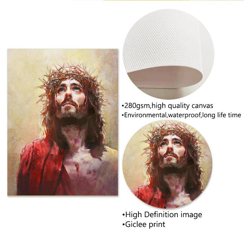 Jesus Canvas Painting Wall Art Poster Print Christ Religious Belief Series Vintage Pictures For Room Church Home Decor Frameless