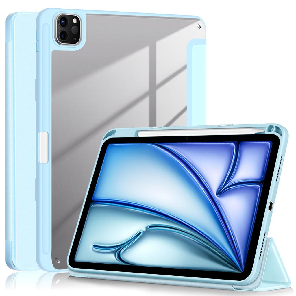 Кожаный чехол-подставка трифолд для iPad Air 11 (2025)/(2024)/Воздух (2022)/(2020)/Про 11 (2022)/(2021)/(2020)/(2018)