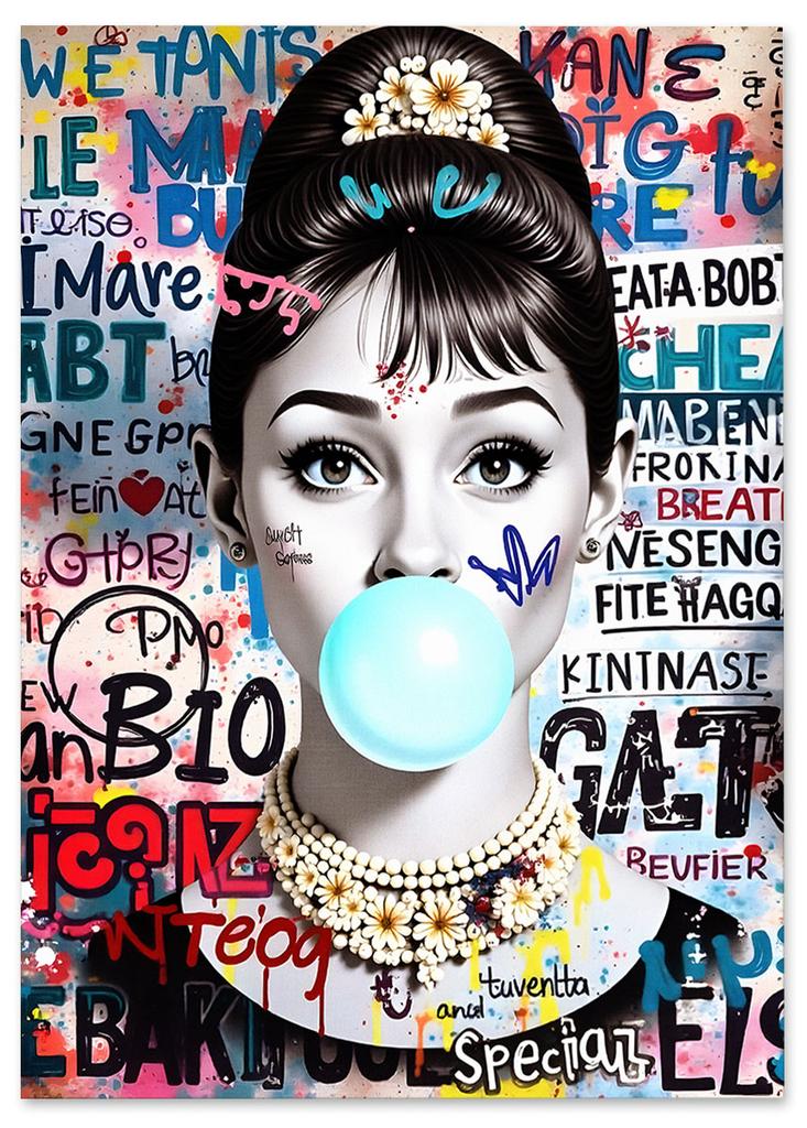 Audrey Hepburn Poster with a Balloon