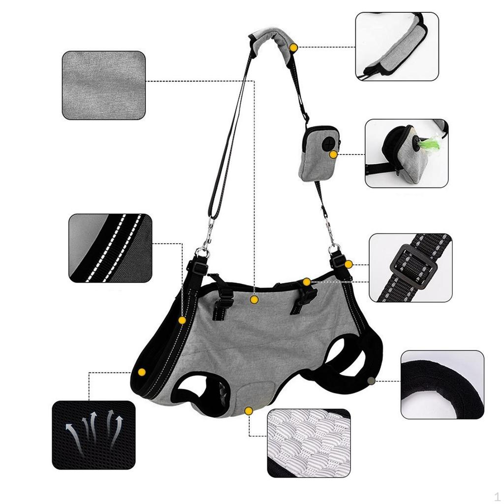 Поддерживающий ремень для собаки для помощи при ходьбе