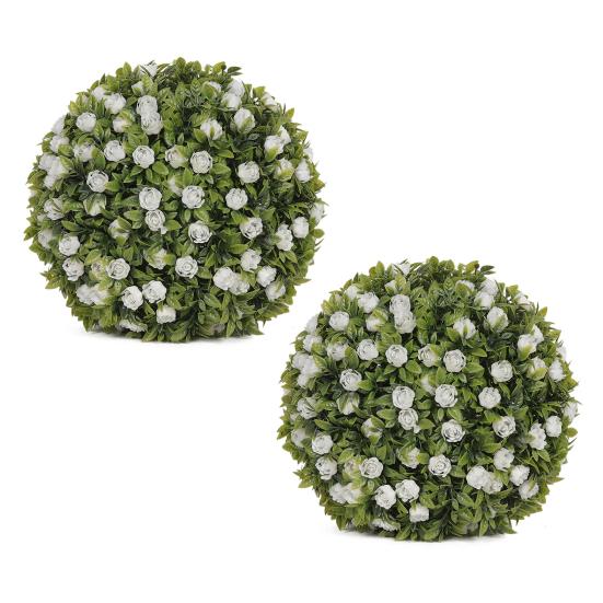 1/2Pcs 20/25CM Artificial Boxwood Topiary Ball UV Resistant Weather-proof Hanging Faux Flower Greenery