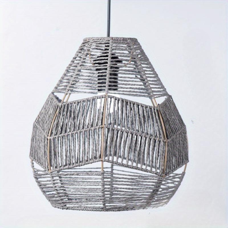 Hand Weave Lampshade Rattan Hanging Lamp Shade Cafe Hotel Light Cover Ceiling Pendant Fixture For Home Restaurant Decors