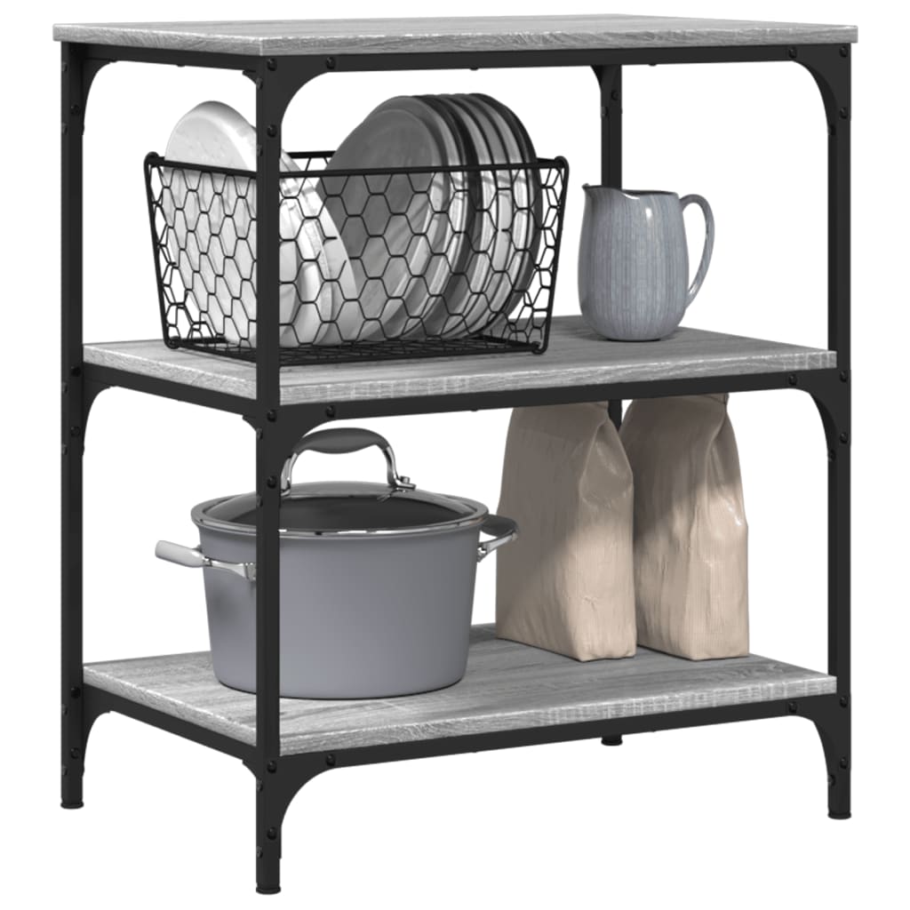 Kitchen Trolley Grey Sonoma 60x41x76 cm Particleboard