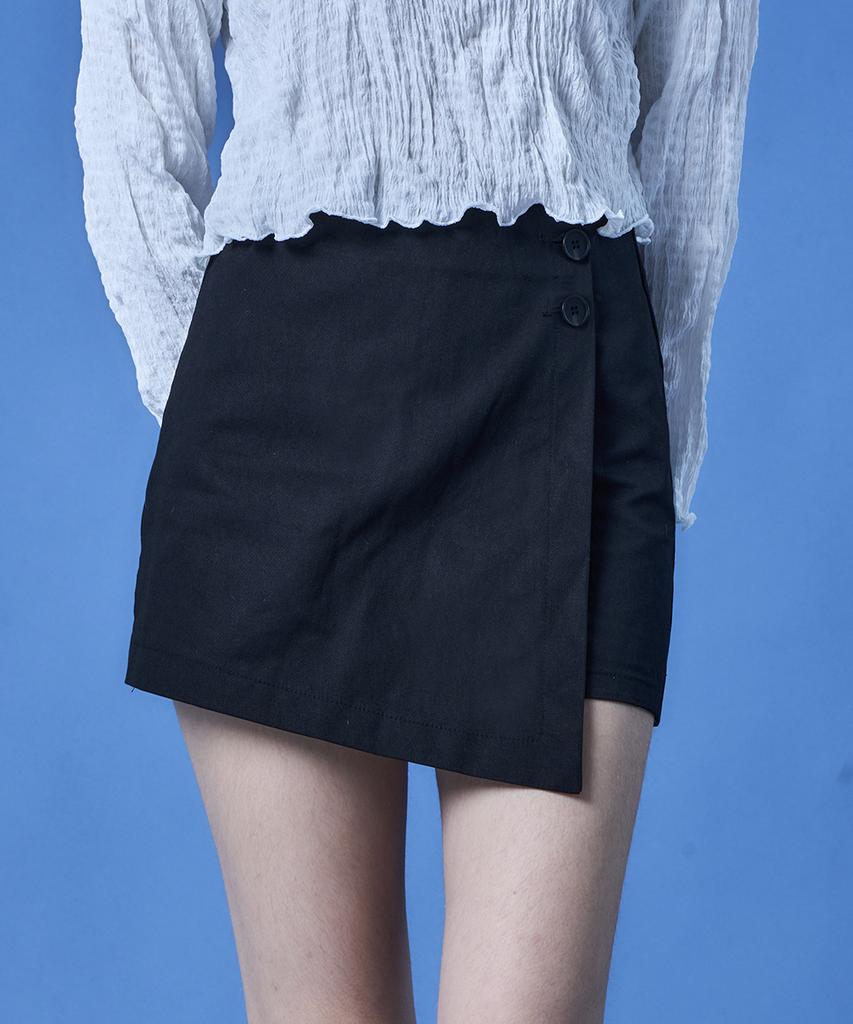 Collet Basic Wrap Skirt-Pants Mini Skirt [2 Colors]