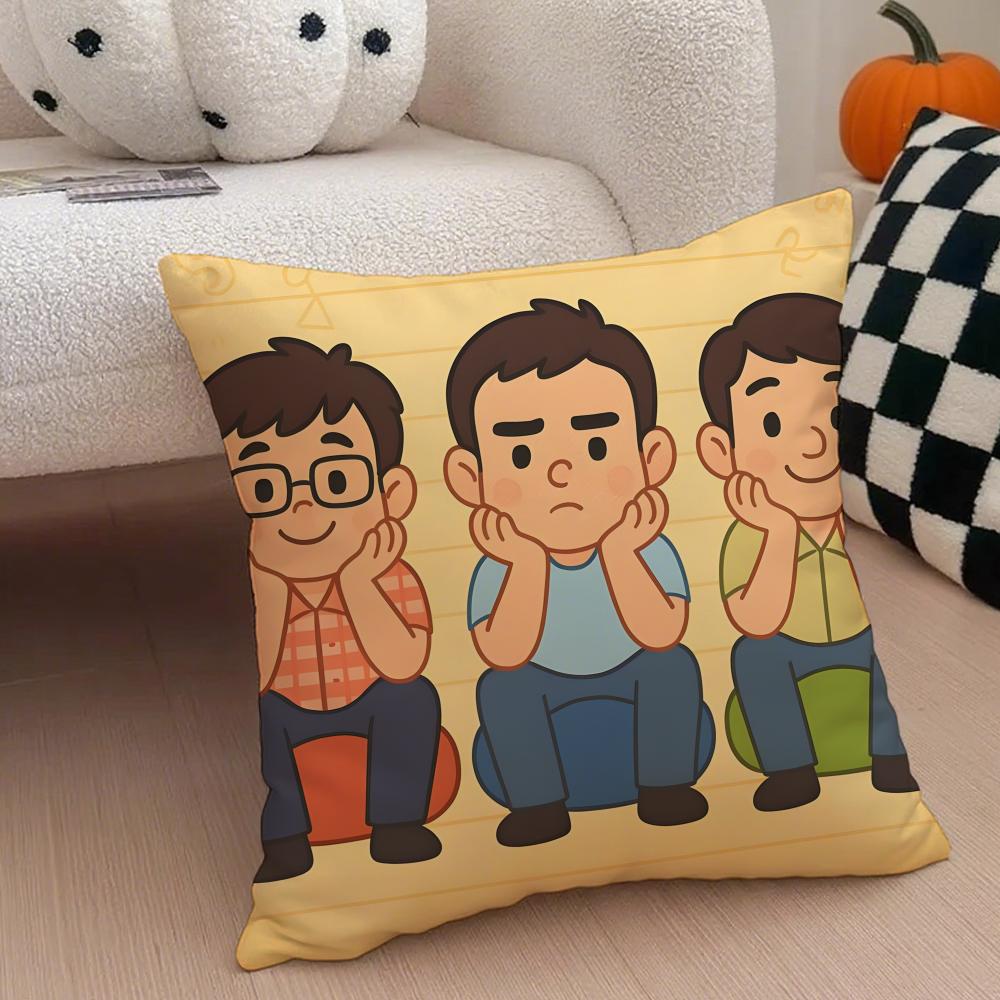 amusing three3 idiots Cushion Cover Throw Pillow Cover Hidden Button Durable Polyester Chair Cushion