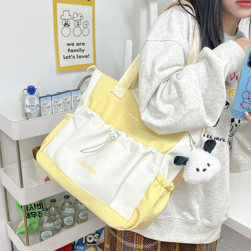 Новая сумка-репетитор для студентов, милая повседневная портативная сумка для хранения, большая вместимость, модная, простая и симпатичная повседневная сумка через плечо.