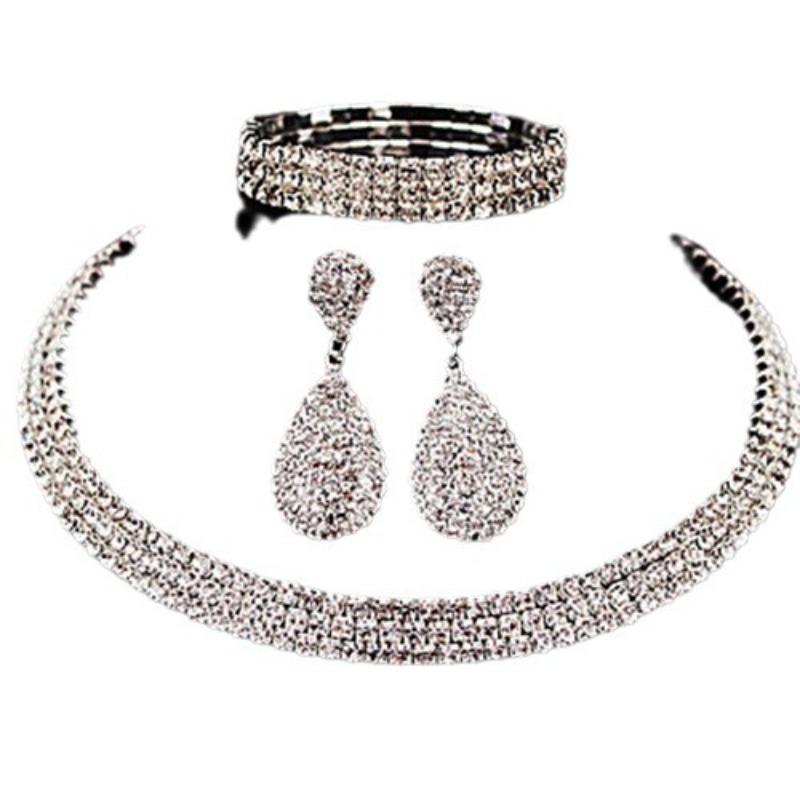 Металлическое ожерелье с бриллиантами, модное, легкое, роскошное, три ряда, ручная работа, бриллиантовый воротник, цепочка на ключицу, цепочка на шею для женщин