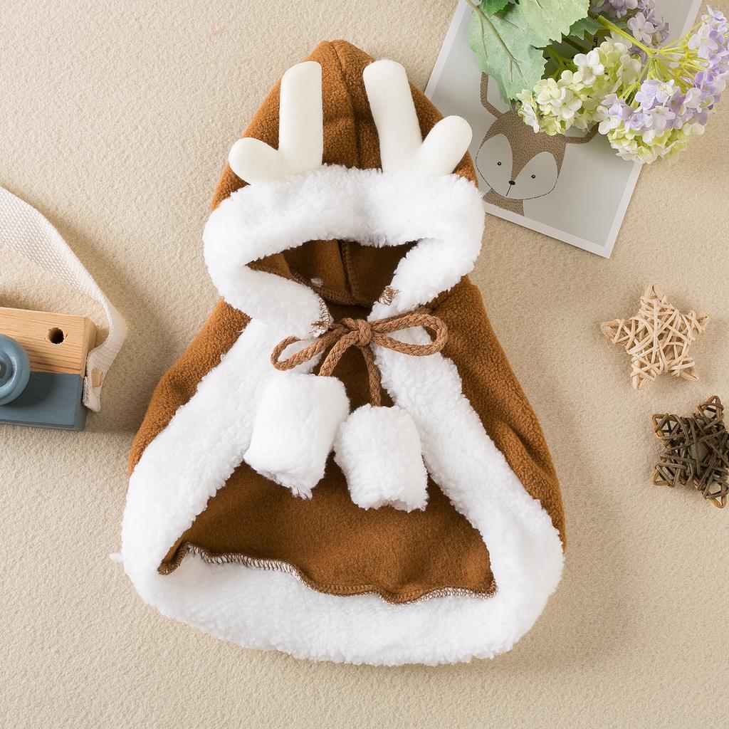 Рождественский плащ для собак и кошек, забавное платье, красный плащ, накидка, плащ с оленем, одежда для домашних животных