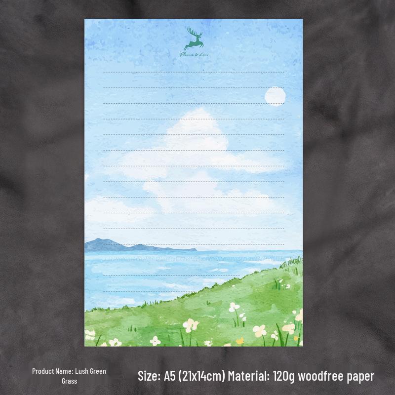 Романтическая бумага для писем в западном стиле формата А5 - Линованные и уплотненные листы для рукописей