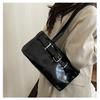 Chic Minimalist Solid Color Shoulder Bag New Retro Faux Leather Handbag Trendy Street Style Commuter Purse KTB