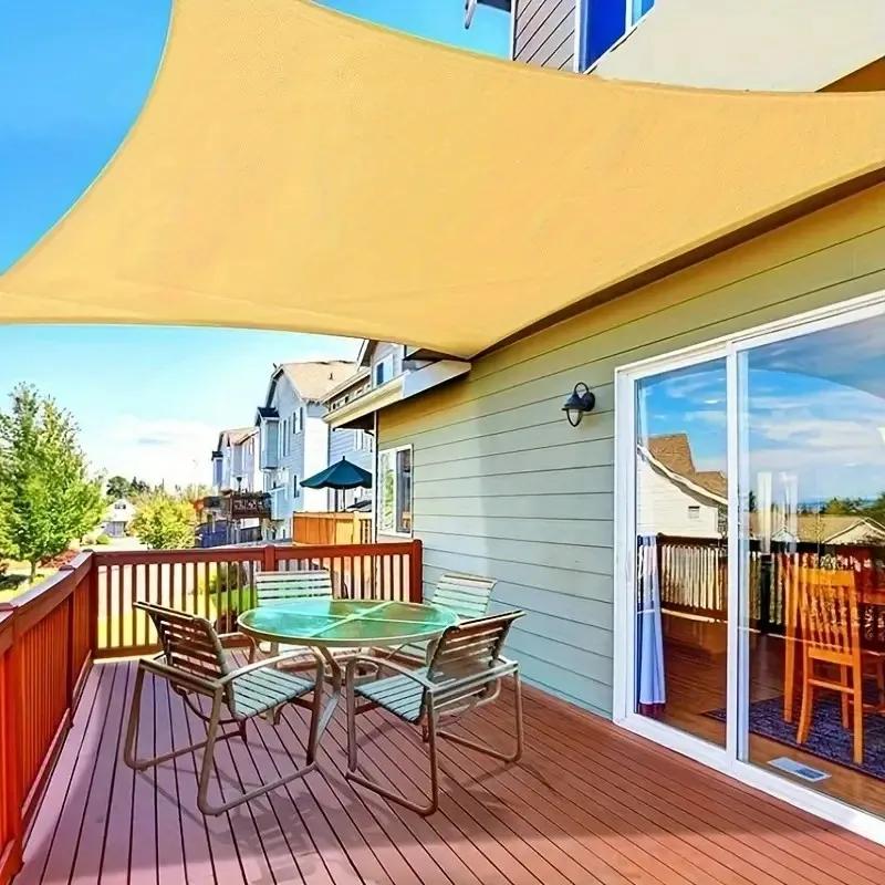 2x2м 2x4м Летнее Наружное Затенение Бежевая Затеняющая Сетка Обернутая Перфорированная Затеняющая Ткань Утолщенная Теплоизоляционная Сетка Затеняющая Сетка