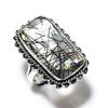 Natural Black Rutile Gemstone Handmade 925 Sterling Silver Ring Size 9 K6K04