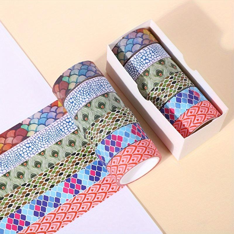 Набор из 6 рулонов васи-ленты с принтом животных - Декоративная бумажная лента для скрапбукинга, поделок своими руками, журналов с узорами зебры, леопарда и тигра, змеи