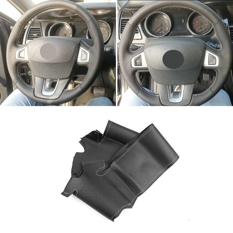 Car Steering Wheel Cover Trim Accessories Microfiber Leather For Renault Laguna 3 Latitude Renault Samsung SM5 SM7 2009-2018