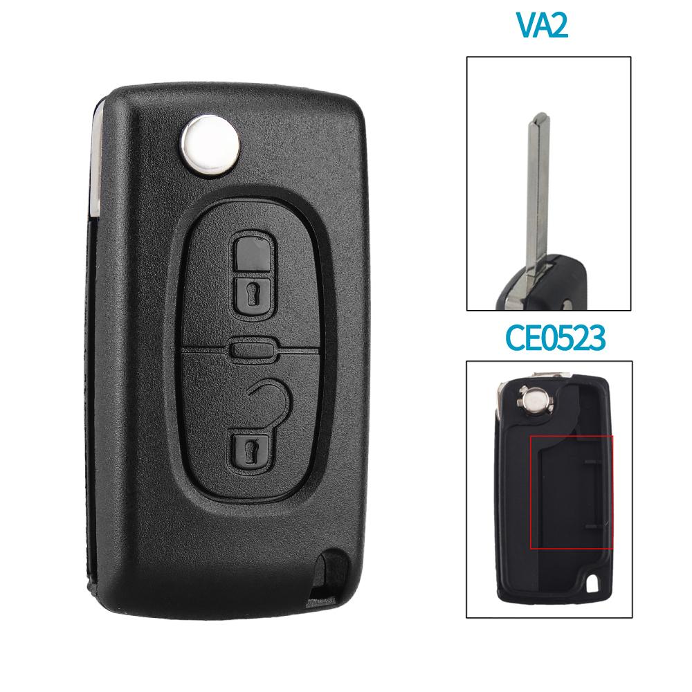 KEYYOU 10pcs 2/3 Buttons Car key Case for Peugeot 207 307 308 407 607 807 For Citroen C2 C3 C4 C5 C6 Flip Car Key shell