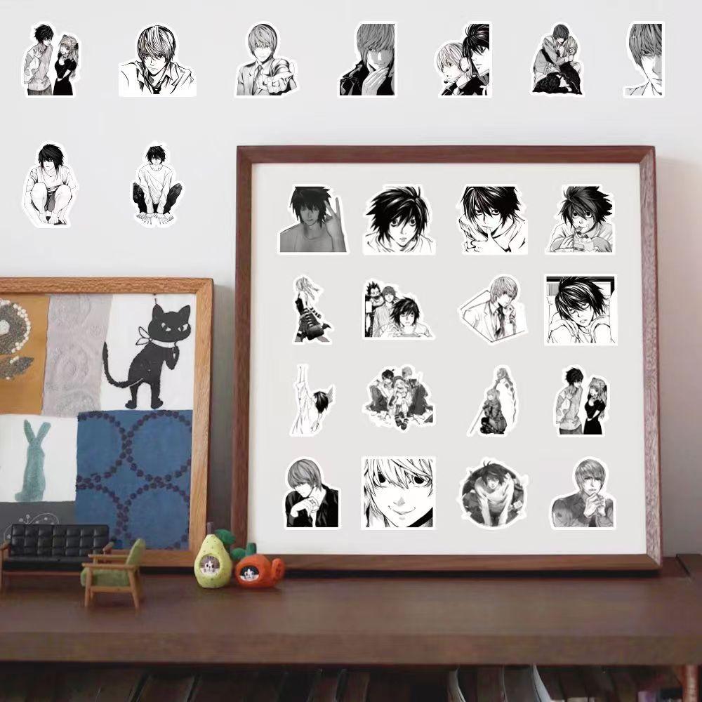 Наклейки «Тетрадь смерти» черно-белые, 60 шт. (не повторяется), водостойкий и солнцезащитный крем.